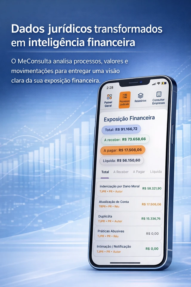 Consolidado financeiro ao longo do tempo para leitura comparativa